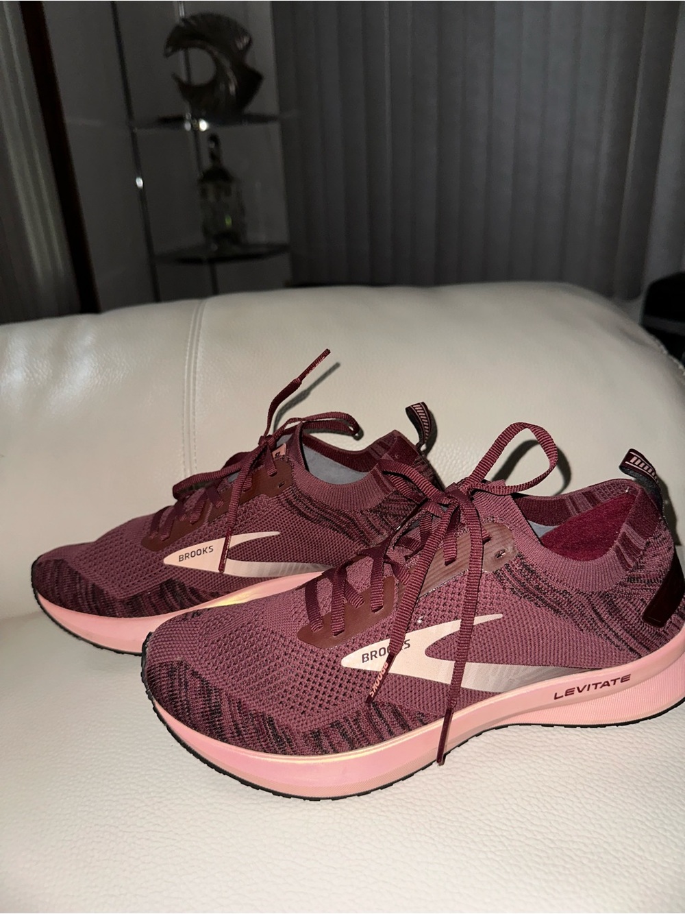 Brooks Womens Maroon and Pink Running Sneakers - Picture 2 of 13